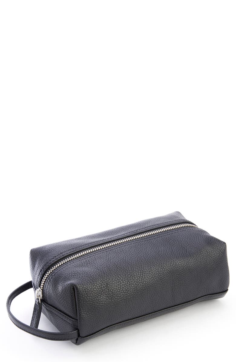 ROYCE New York Compact Leather Toiletry Bag, Main, color, 