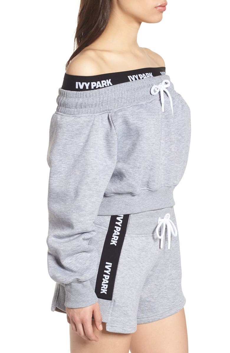 IVY PARK<sup>®</sup> Off the Shoulder Crop Sweatshirt, Alternate, color, 
