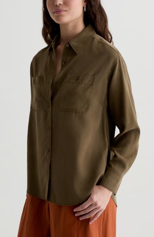 Ag Leny Button-up Tencel® Lyocell Shirt In Green