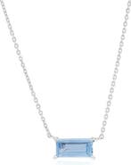 SIMONA Baguette Cut Semiprecious Stone Pendant Necklace