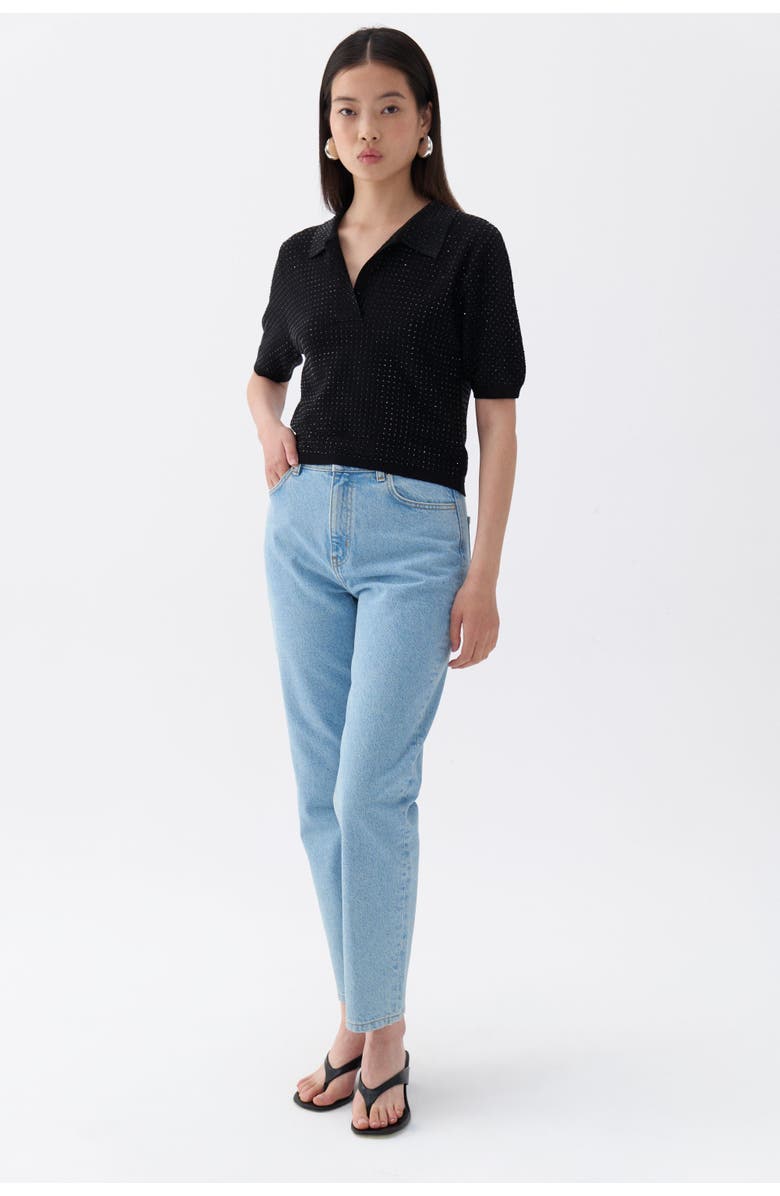 Nocturne Rhinestone Embroidered Knitwear Top, Alternate, color,