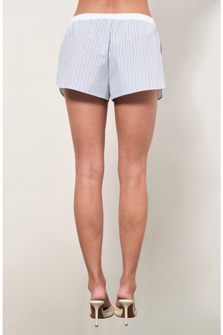 Noa Stripe Cotton Shorts, Alternate, color, BLUE GREEN STRIPE