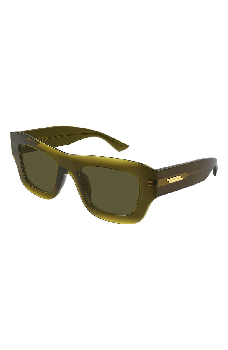 Bottega Veneta 50mm Square Sunglasses, Alternate, color, Green