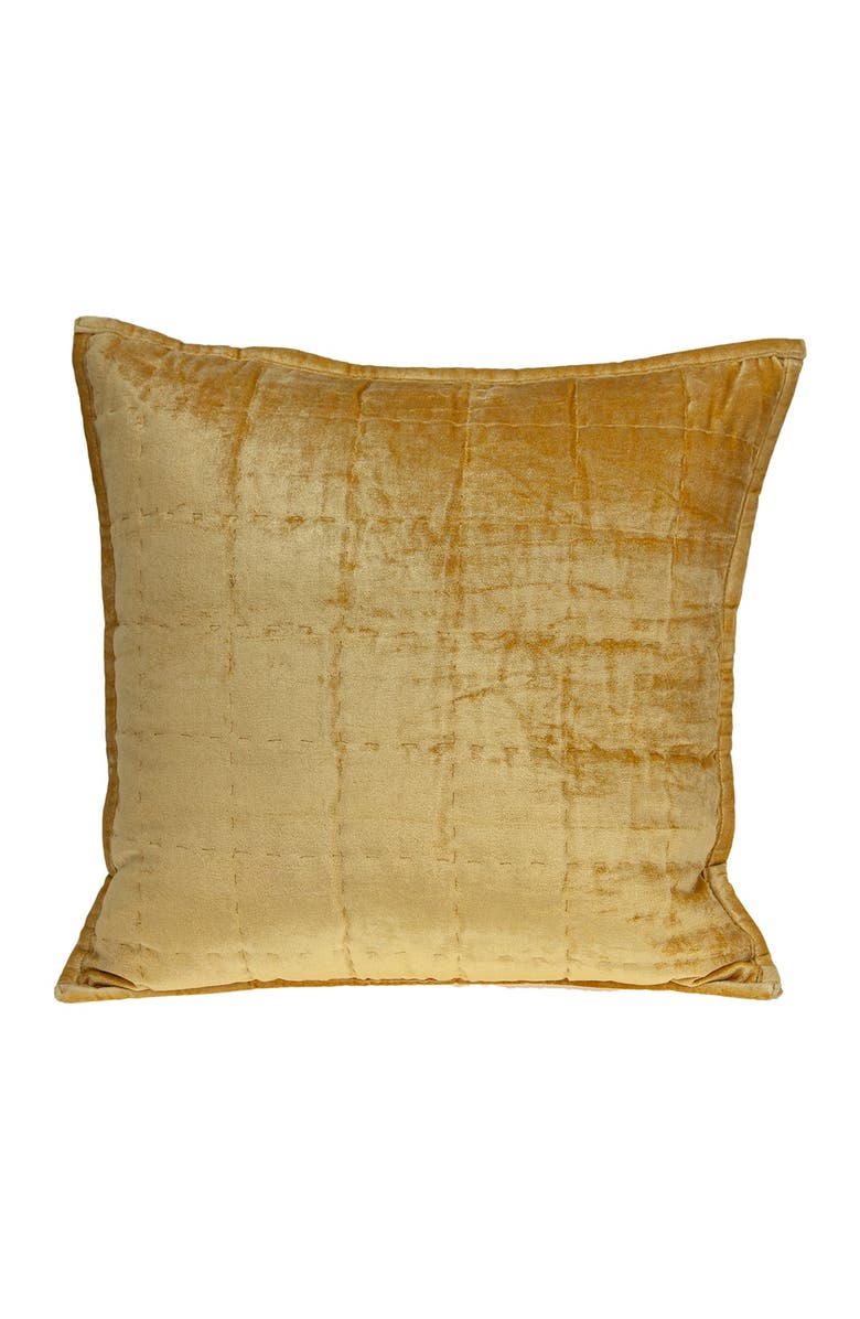 PARKLAND COLLECTION Copan Transitional Solid Quilted Pillow - 20" x 20" - Yellow, Alternate, color, Yellow