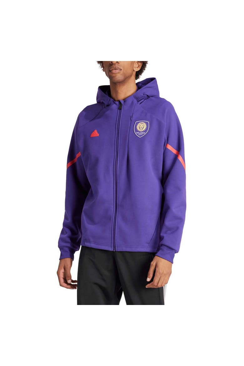 Men's adidas Purple Orlando City SC 2024 Anthem Travel Raglan Sleeve Full-Zip Jacket, Alternate, color, Purple