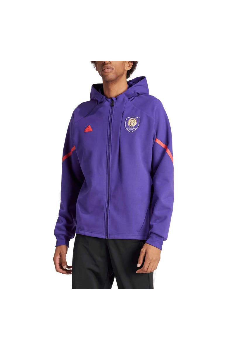 adidas Men's adidas Purple Orlando City SC 2024 Anthem Travel Raglan Sleeve Full-Zip Jacket, Alternate, color, Purple