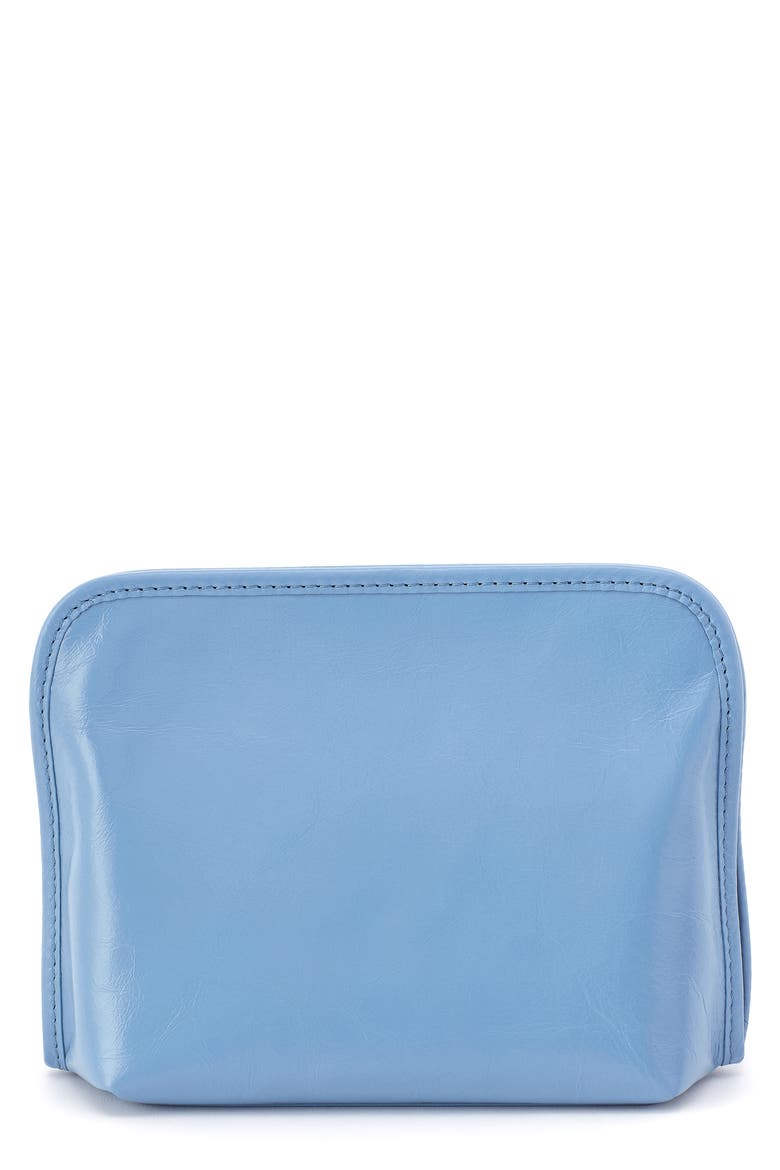 Beauty Leather Cosmetics Case, Main, color, FADED DENIM