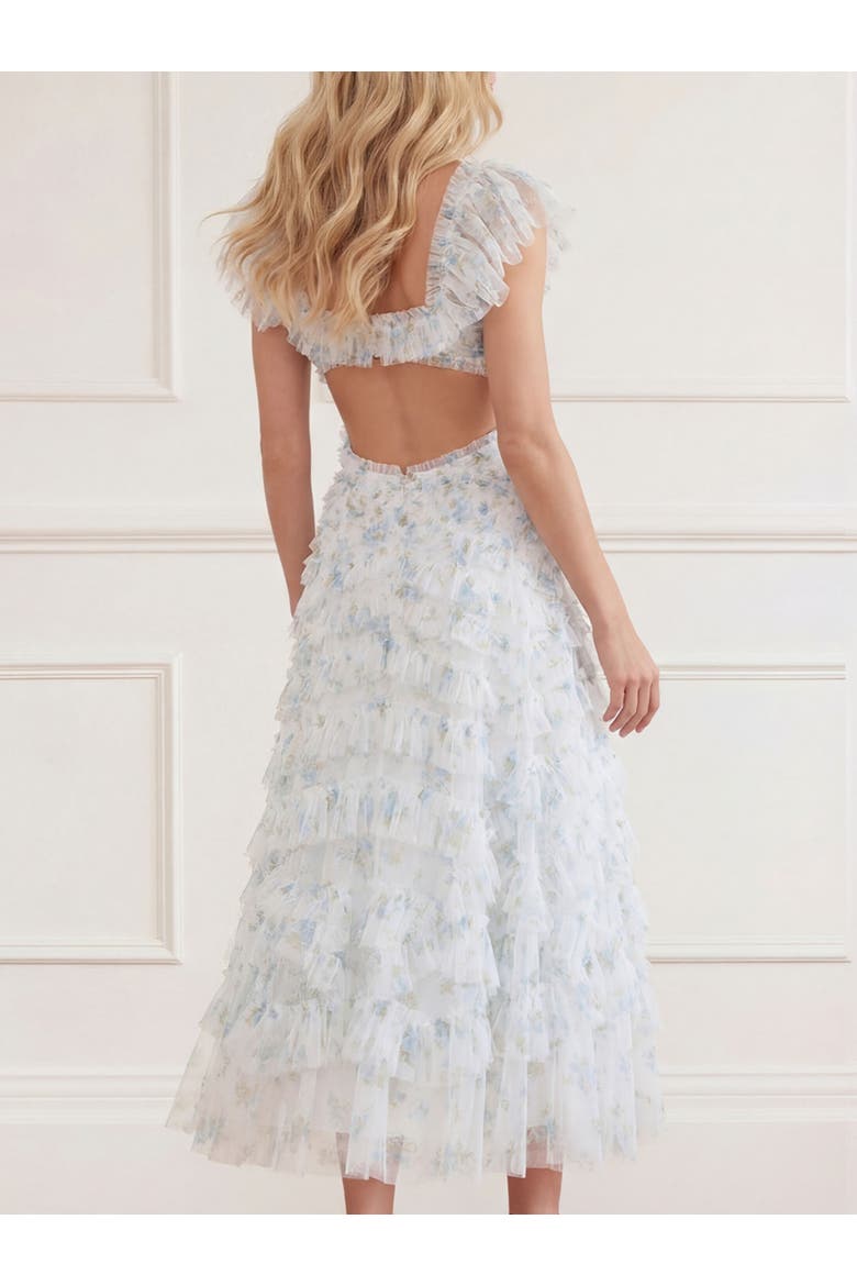 Magnolia Ditsy Lola Ballerina Dress, Alternate, color, White/Aqua