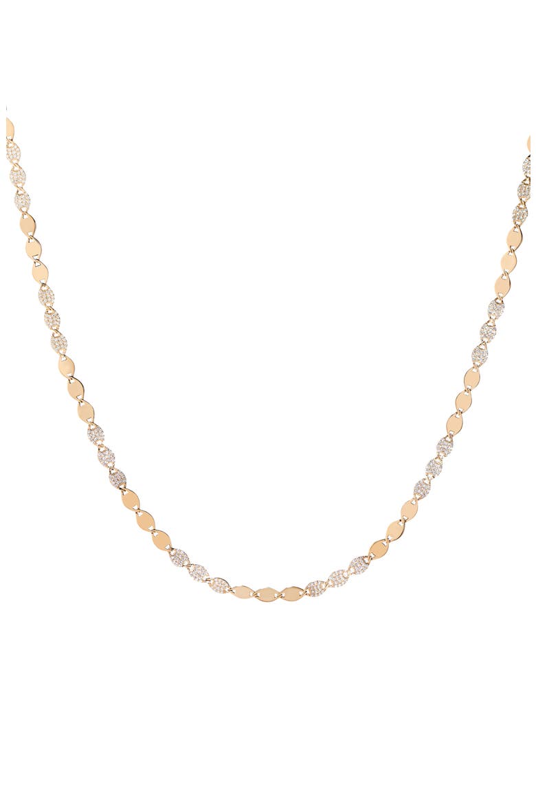 Diamond & Nude Link Necklace, Alternate, color, YELLOW