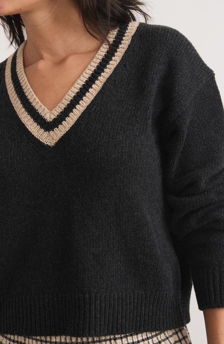 Marine Layer Wool & Cotton V-Neck Sweater, Alternate, color, 