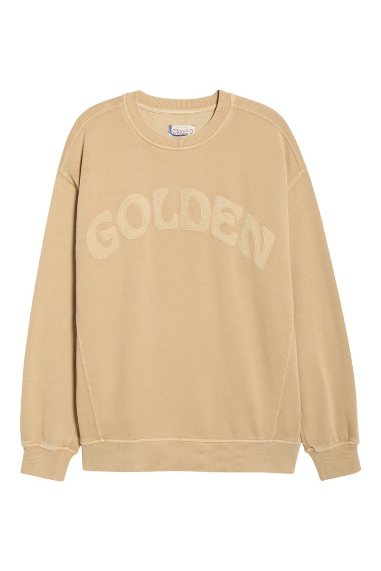 Cloud 9 Fleece Oversize Crewneck Sweatshirt, Alternate, color, SAND