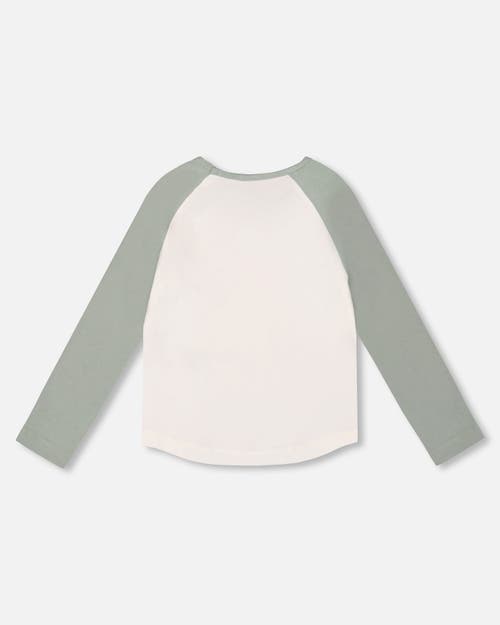 Deux Par Deux Jersey Raglan Sleeve Tee In White