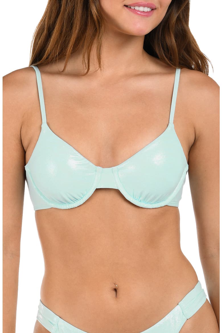 Iridescent Underwire Bikini Top, Main, color, MINT