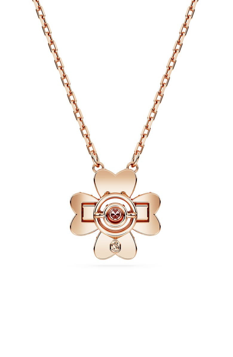 Swarovski Idyllia Crystal Pavé Clover Pendant Necklace, Alternate, color, White/ Rose Gold