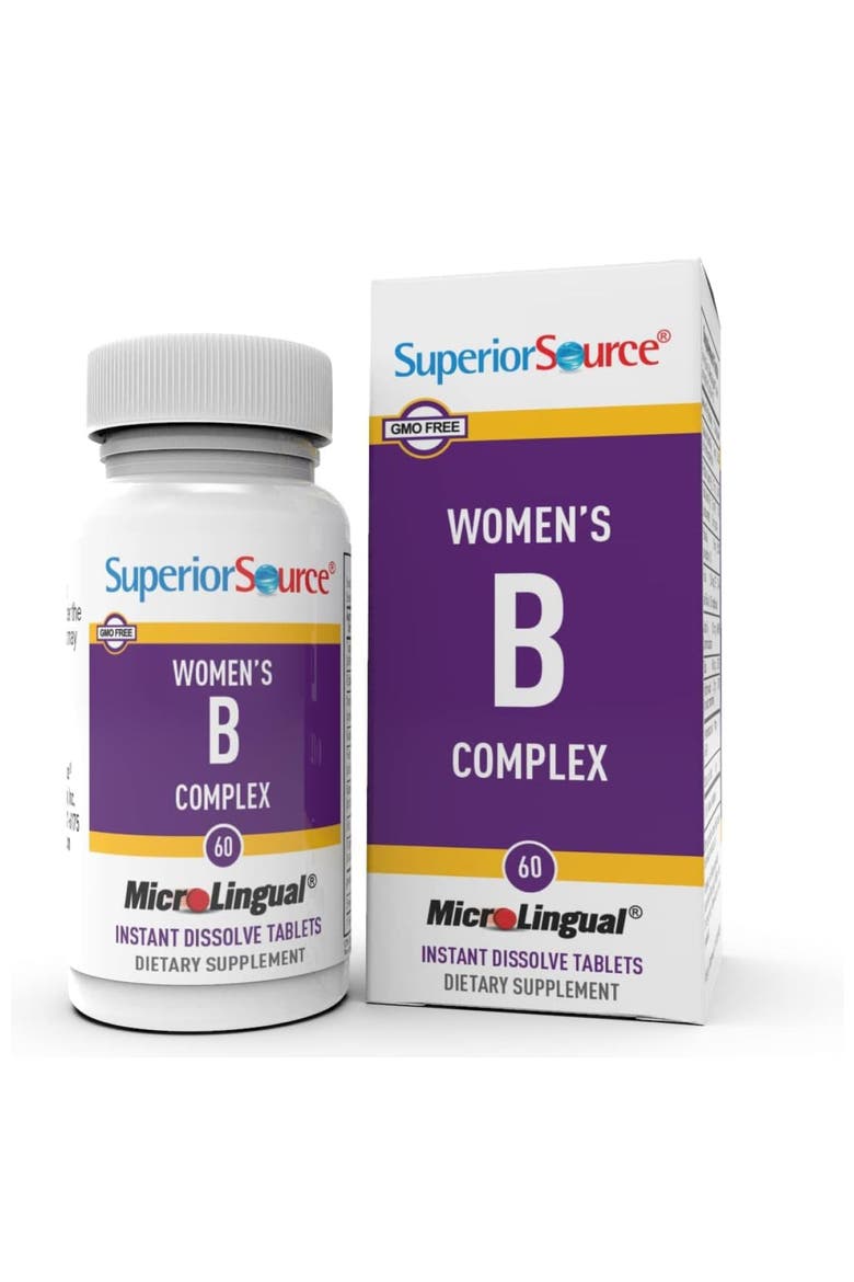 B Complex Sublingual Dissolving Tablets, Main, color, White