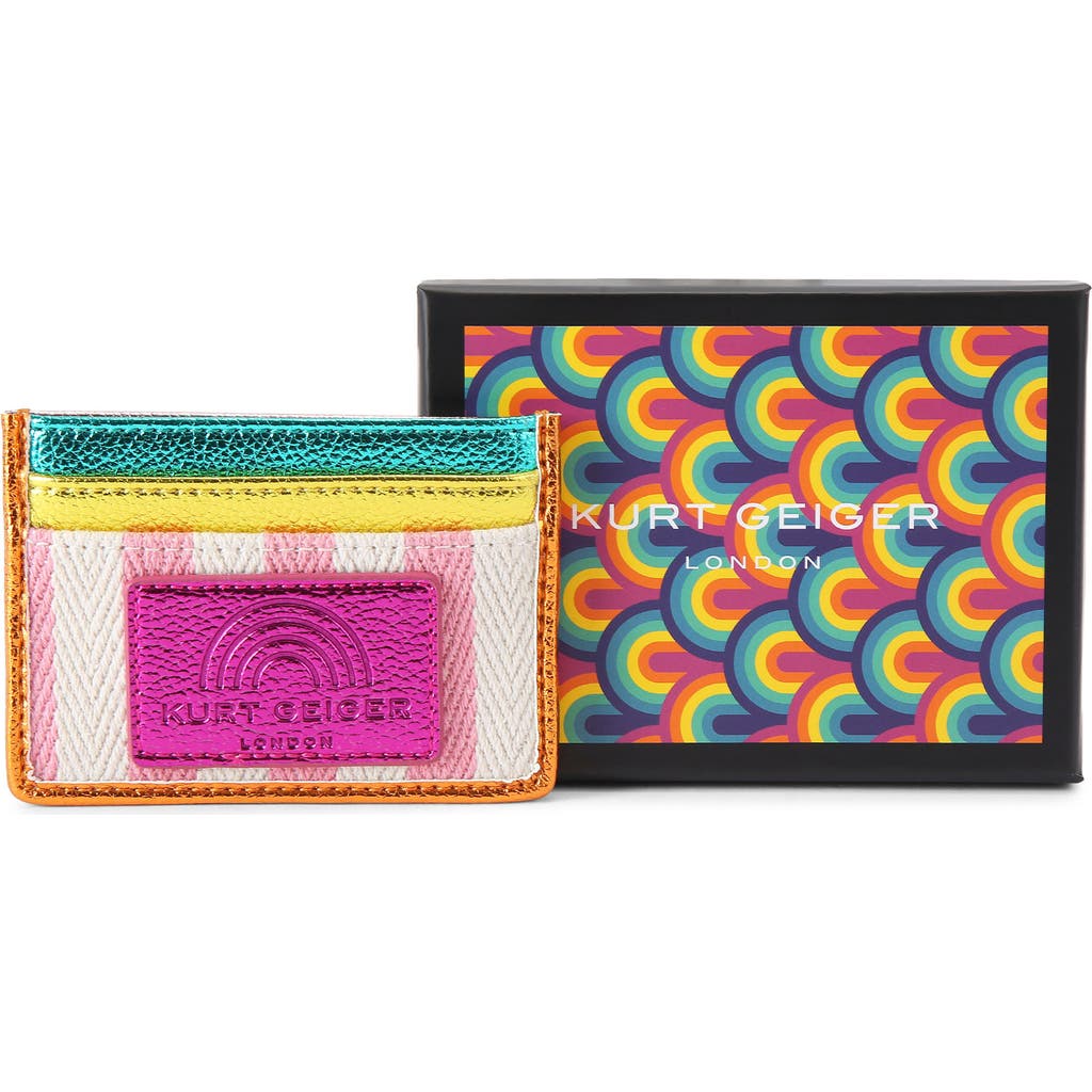 Kurt Geiger London Southbank Card Holder In Pink Multi