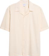 Sunspel Textured Stripe Camp Shirt