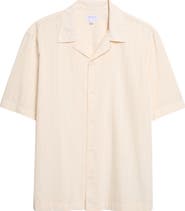 Sunspel Textured Stripe Camp Shirt