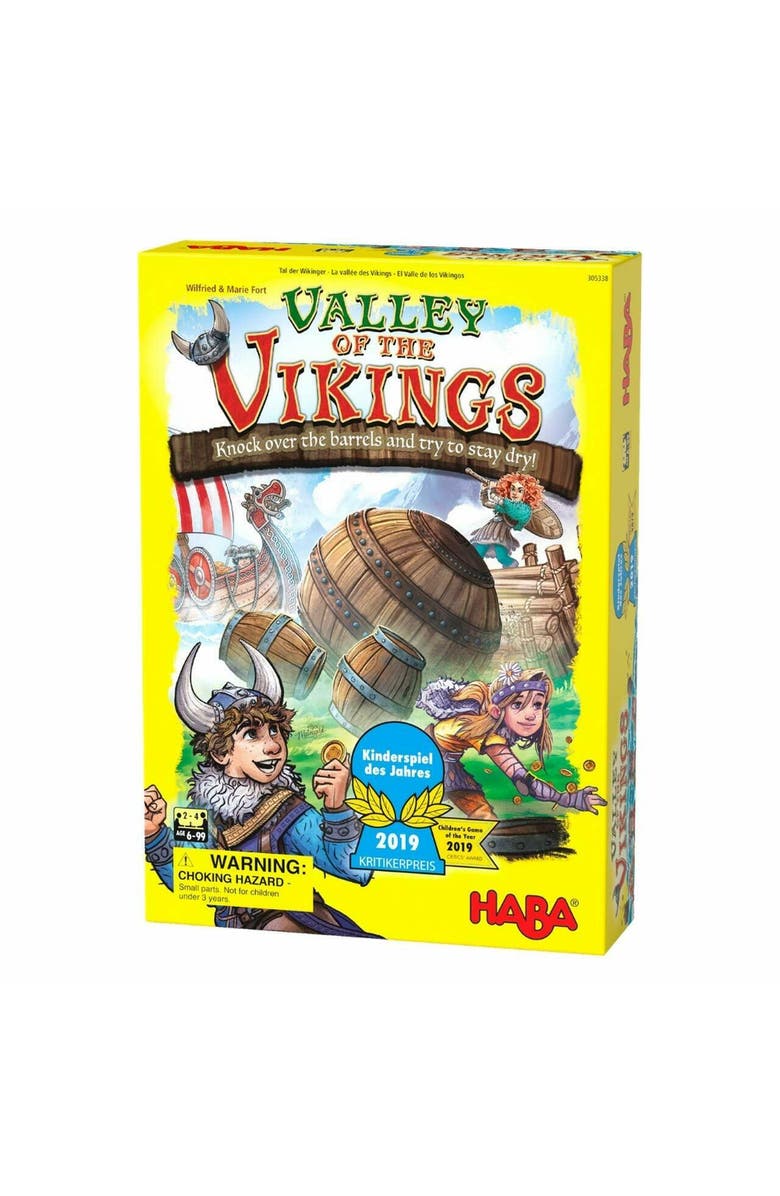 HABA Valley of The Vikings Fun Kids Board Games, Action-Packed Barrel Bowling Adventure Games for Ages 6+, 2019 Children's Game of The Year Winner, Main, color, Yellow Multi