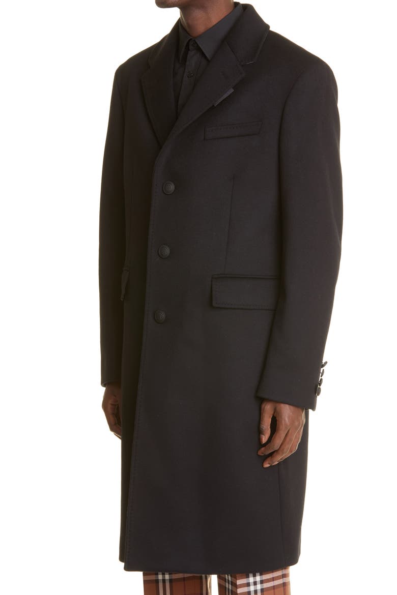 Hawkhurst TB Button Virgin Wool & Cashmere Coat, Alternate, color, BLACK