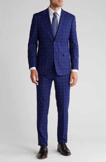 English Laundry Trim Fit Plaid Suit