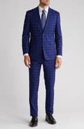 English Laundry Trim Fit Plaid Suit