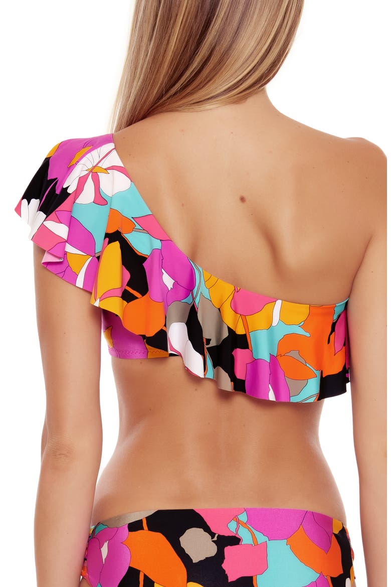 Gemini One-Shoulder Bikini Top, Alternate, color, MULTI