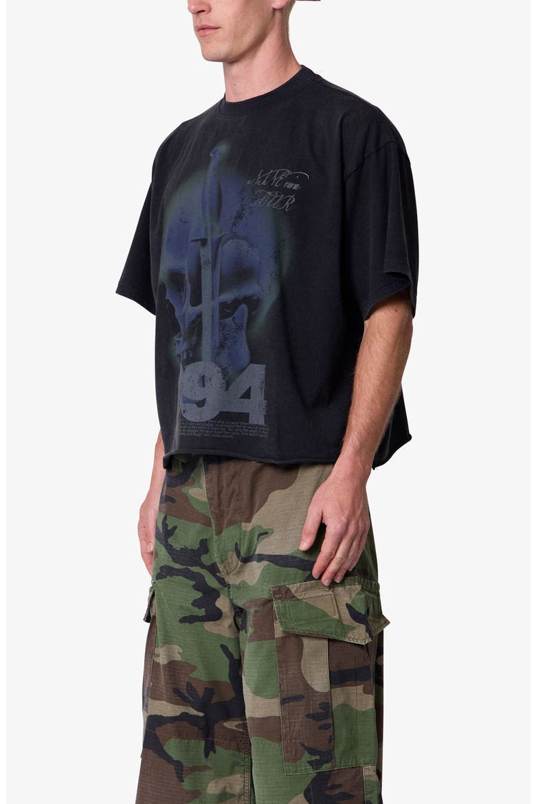 Knife Skull Graphic T-shirt, Alternate, color, BLACK