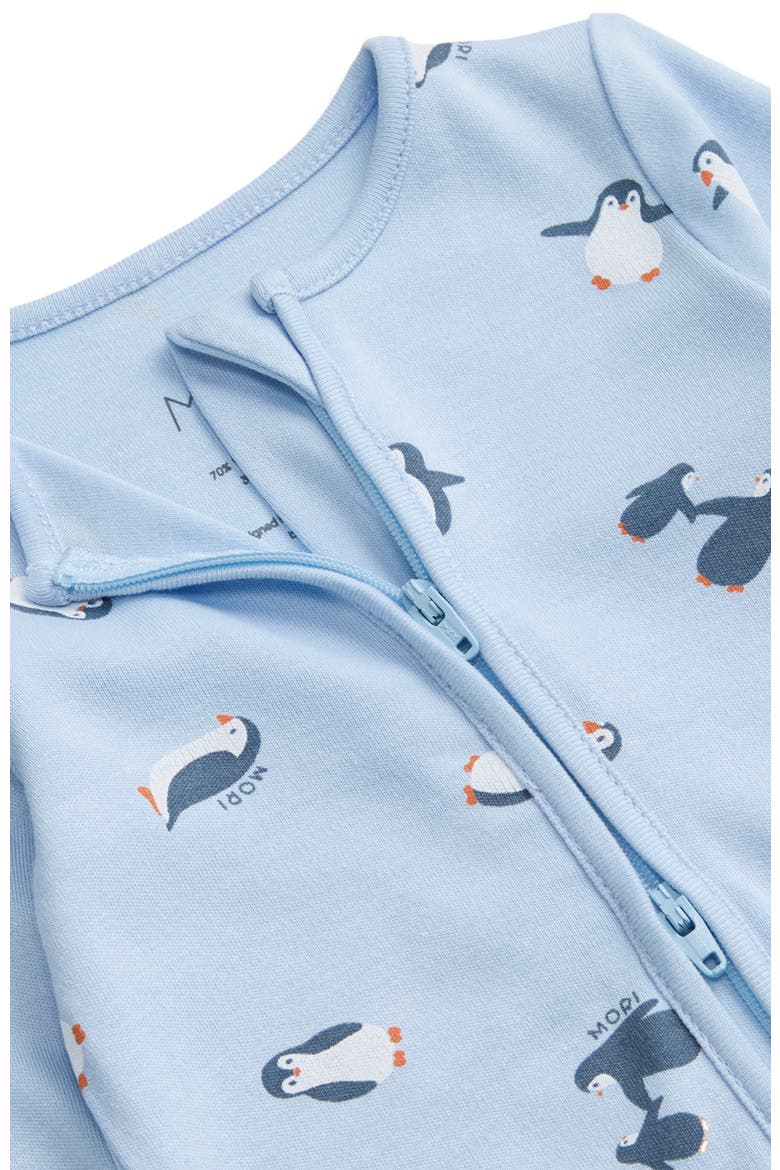 Print Two Way Zip Up Sleepsuit, Alternate, color, Penguins Print
