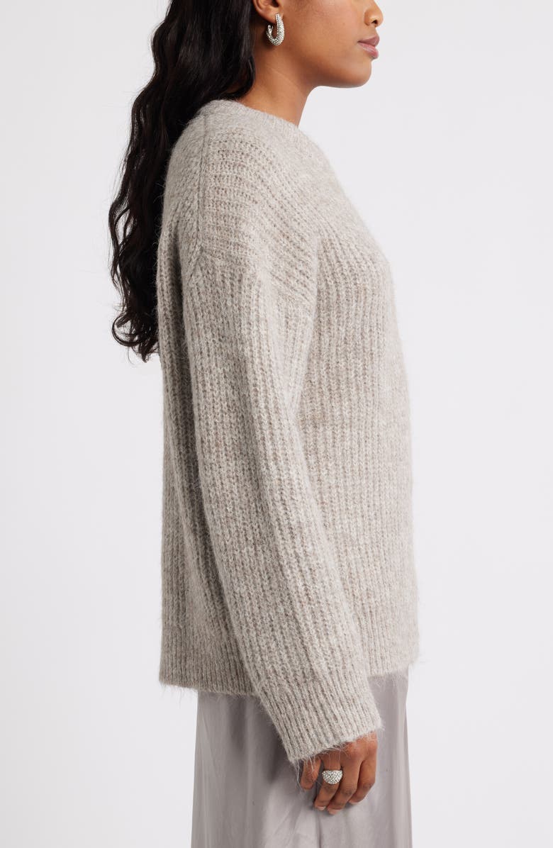 Open Edit Oversize Fuzzy Sweater, Alternate, color, Grey Satellite