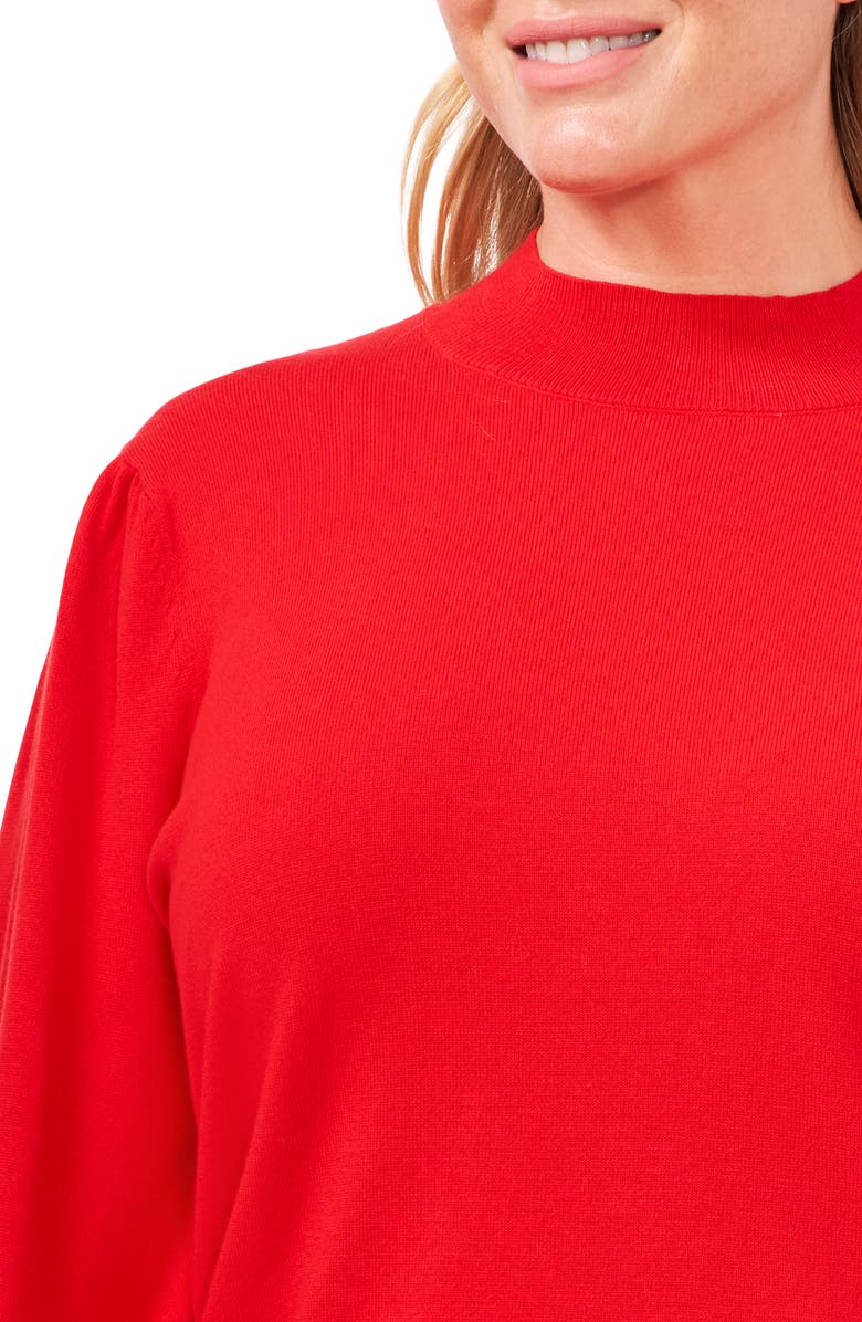 CeCe Mock Neck Cotton Sweater, Alternate, color,