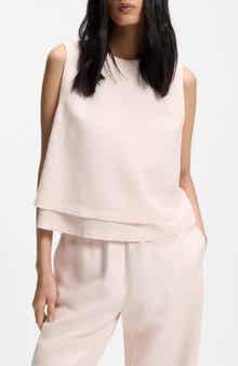 Bliny Layered Hem Split Back Top