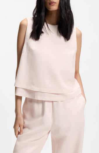 Bliny Layered Hem Split Back Top