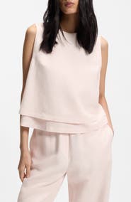 BOSS Bliny Layered Hem Split Back Top