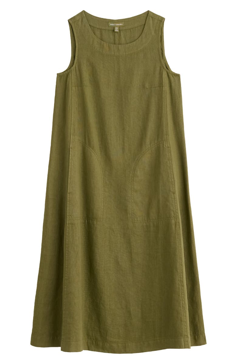 Seasalt Cornwall Cresting Waves Sleeveless Linen A-Line Dress, Alternate, color, Creek