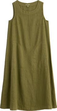 Seasalt Cornwall Cresting Waves Sleeveless Linen A-Line Dress