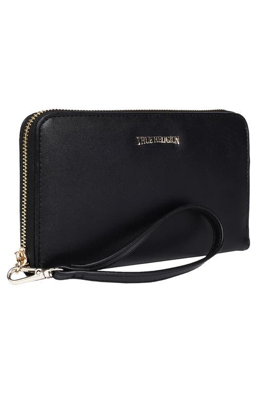 True Religion East/west Logo Wristlet In Black
