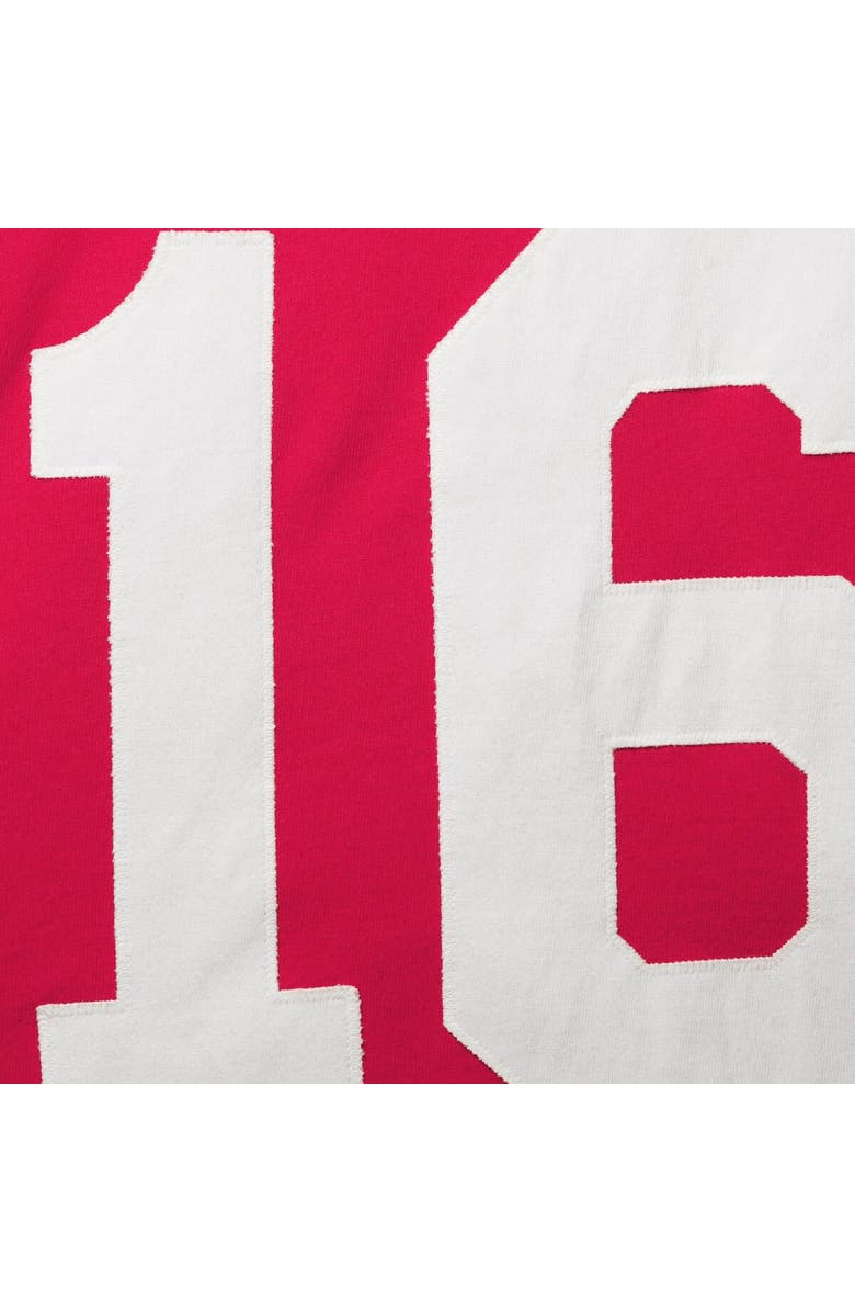 Mitchell & Ness Men's Mitchell & Ness Joe Montana Scarlet San Francisco 49ers Throwback Retired Player Name & Number Long Sleeve Top, Alternate, color, 