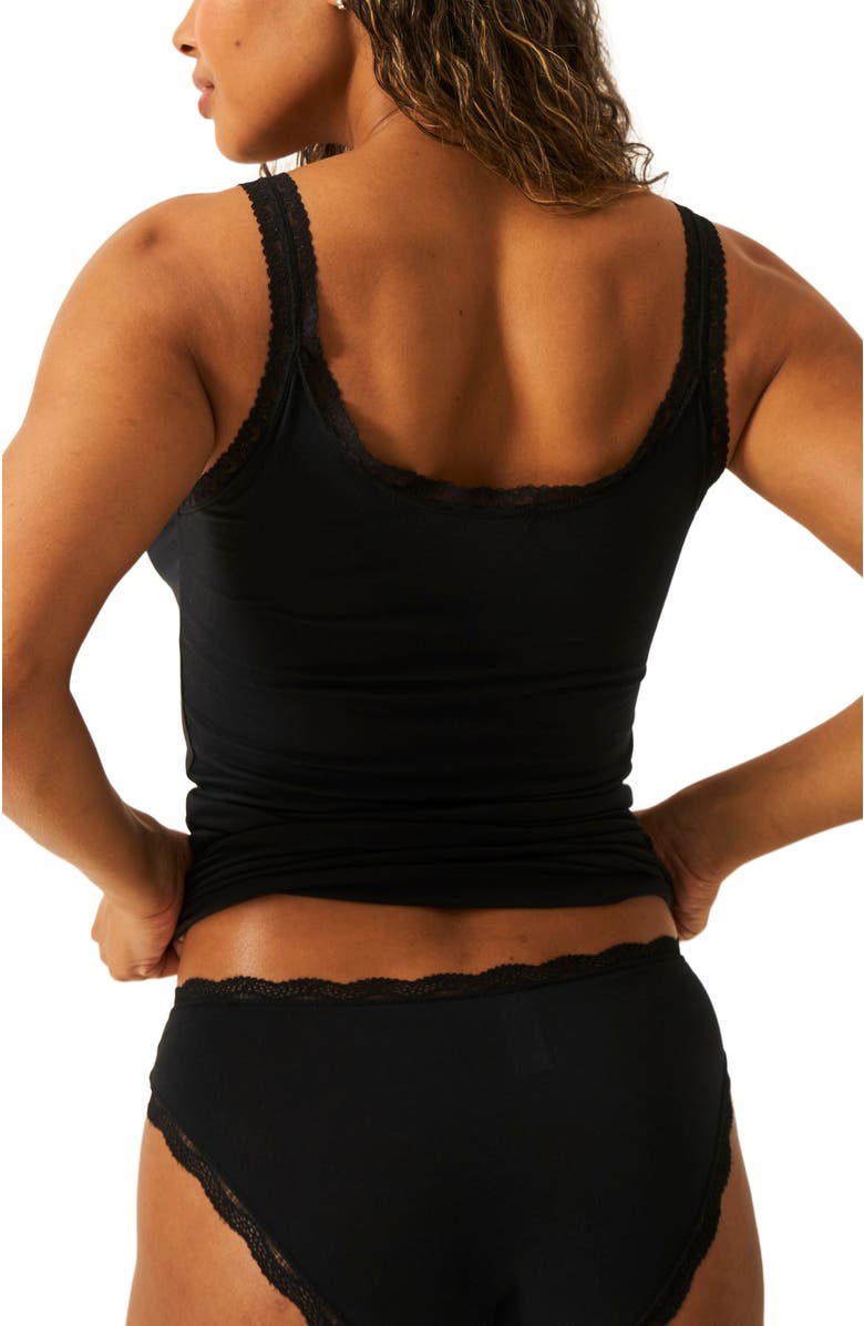 Stripe & Stare Lace Cami & Original Knicker Set, Alternate, color, Black