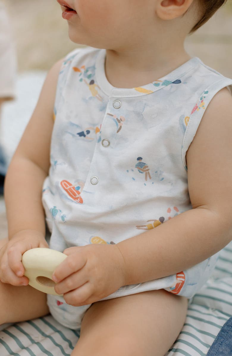 Pehr Sleeveless Organic Cotton Bodysuit, Alternate, color, 