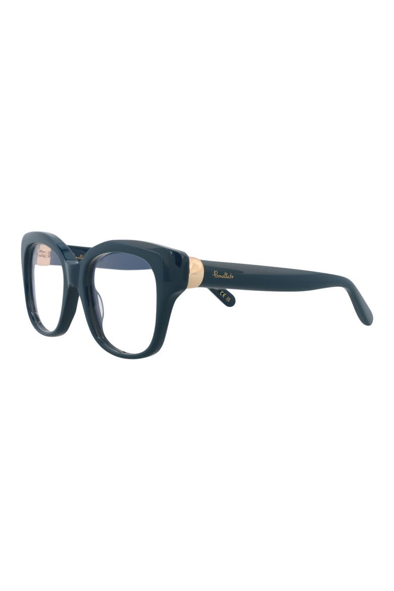 Novelty 52mm Square Optical Glasses, Alternate, color, BLUE BLUE TRANSPARENT