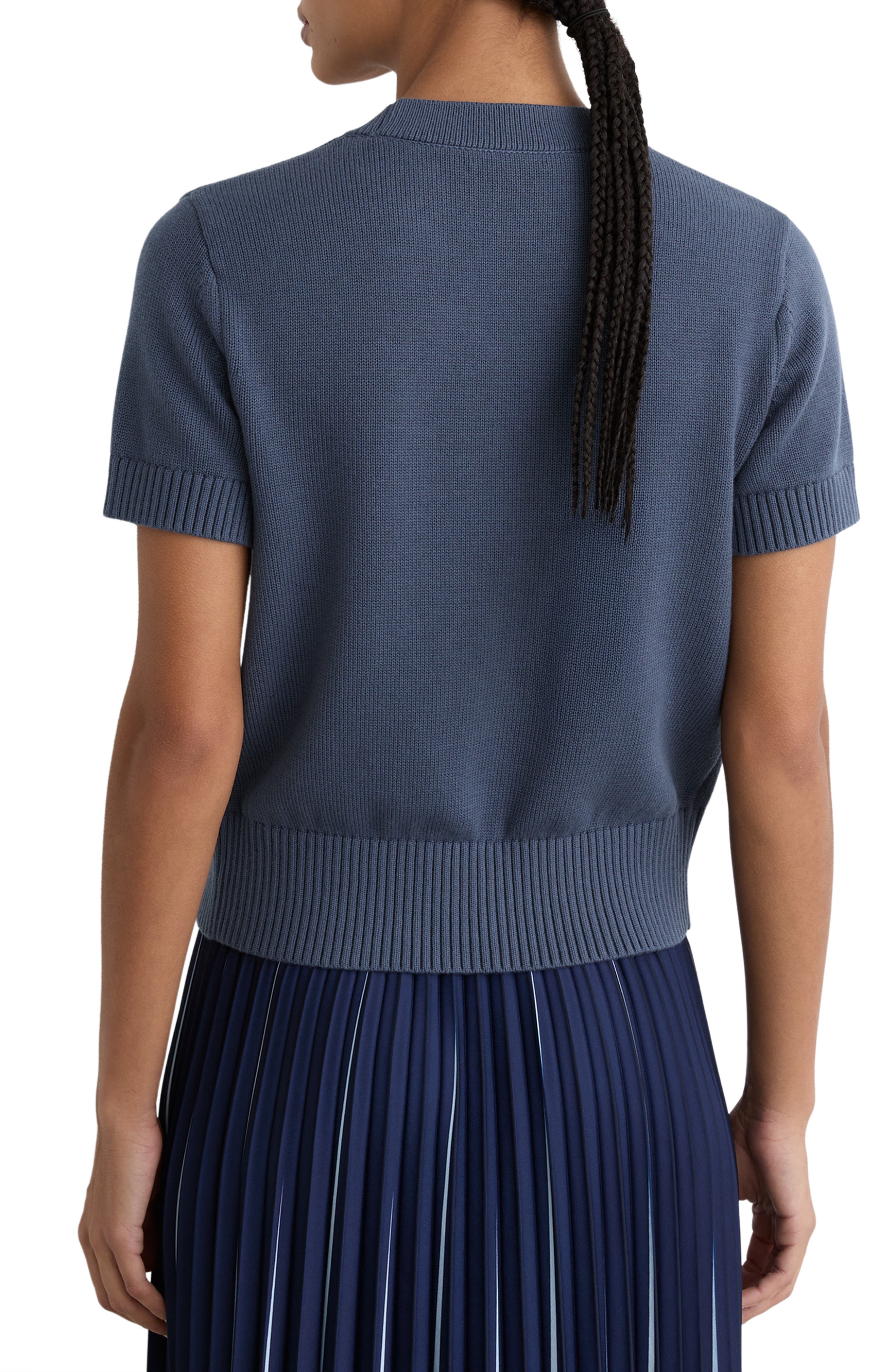Anya Short Sleeve Cotton & Wool Cardigan - image 2