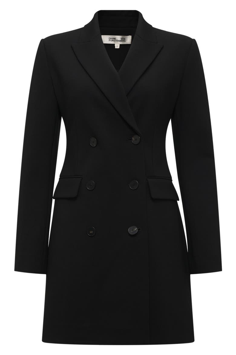 Virginia Double Breasted Long Jacket, Alternate, color, BLACK