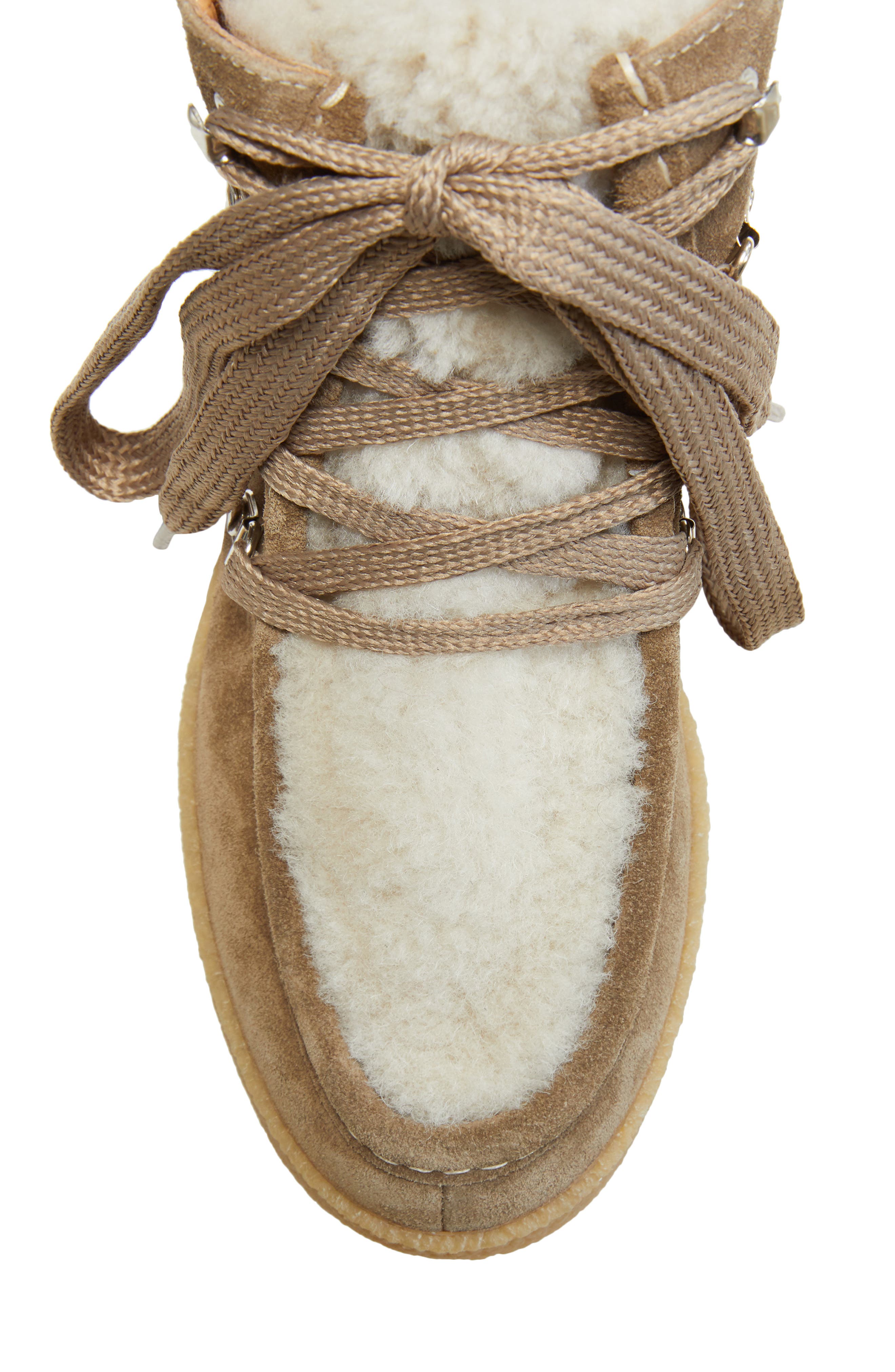 Isabel Marant Alpica Genuine Shearling Hiking Boot, Alternate, color, 