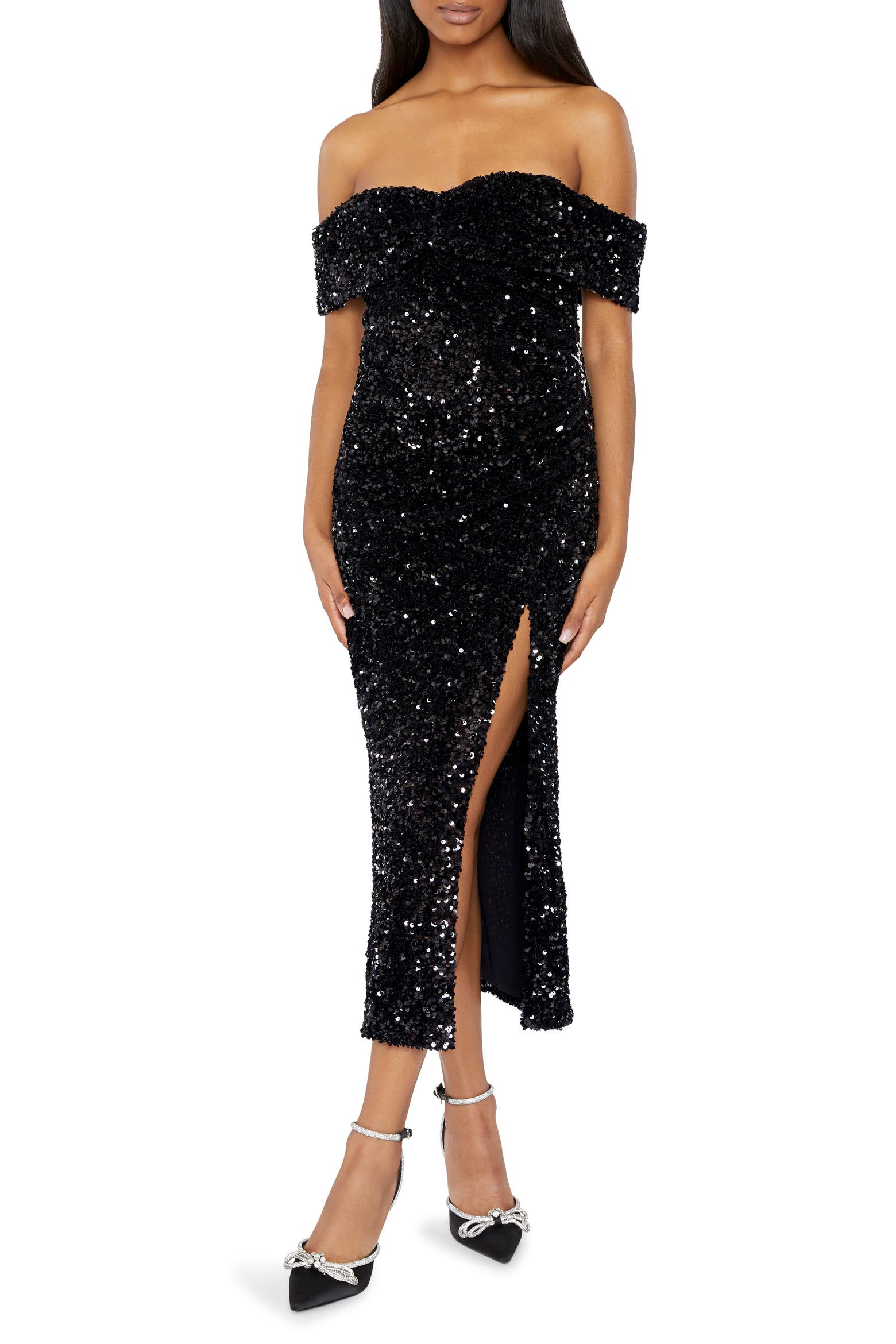 Cleaning Rugs Animation LIKELY Ronan Off the Shoulder Sequin Midi Dress (Women) | Nordstromrack