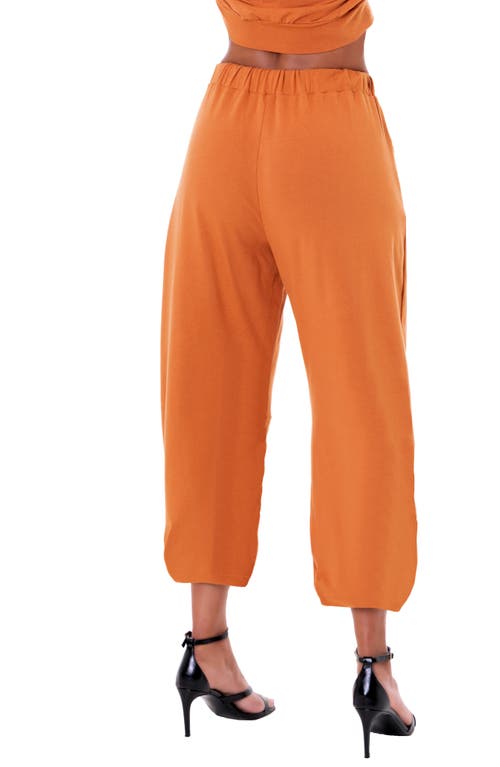 Dai Moda Crop Barrel Leg Pants In Brown
