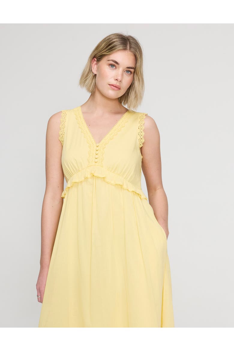 Petite Myriam Sleeveless Midi Dress, Alternate, color, Yellow