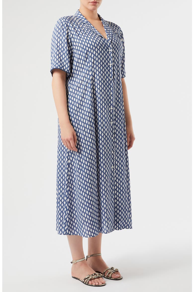 Ranch Geo Print Shirtdress, Main, color, WHITE
