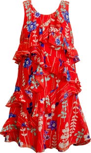 Truly Me Kids' Floral Print Ruffle Dress