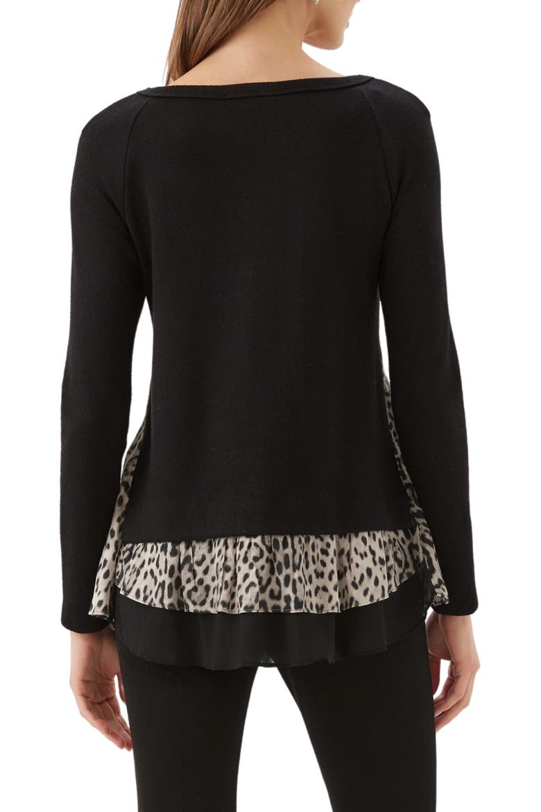 Layered Contrast Sweater, Alternate, color, BLACK